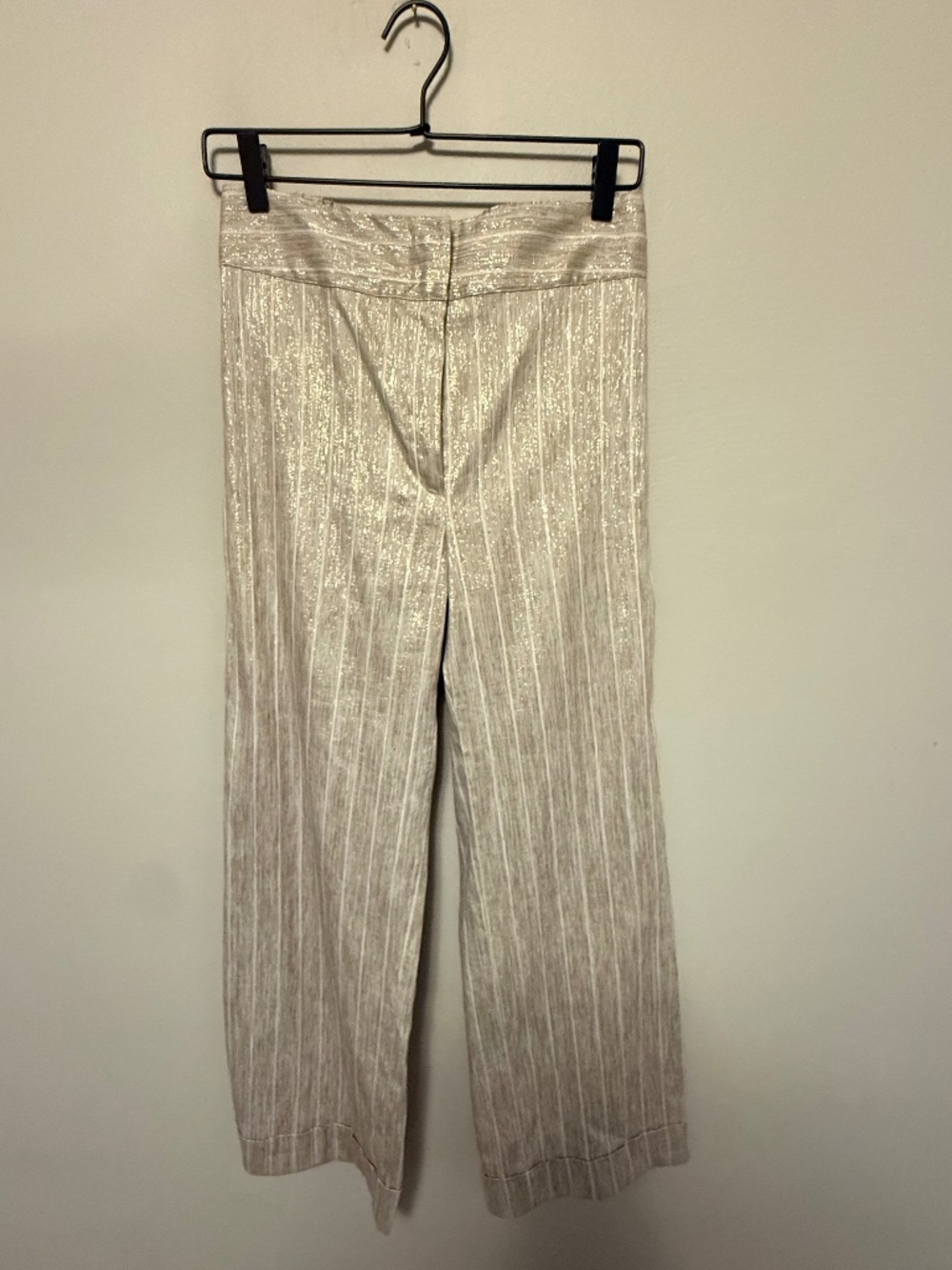 D.Exterior Gold Metallic Wide Leg Pants IT 42 Made in Italy
